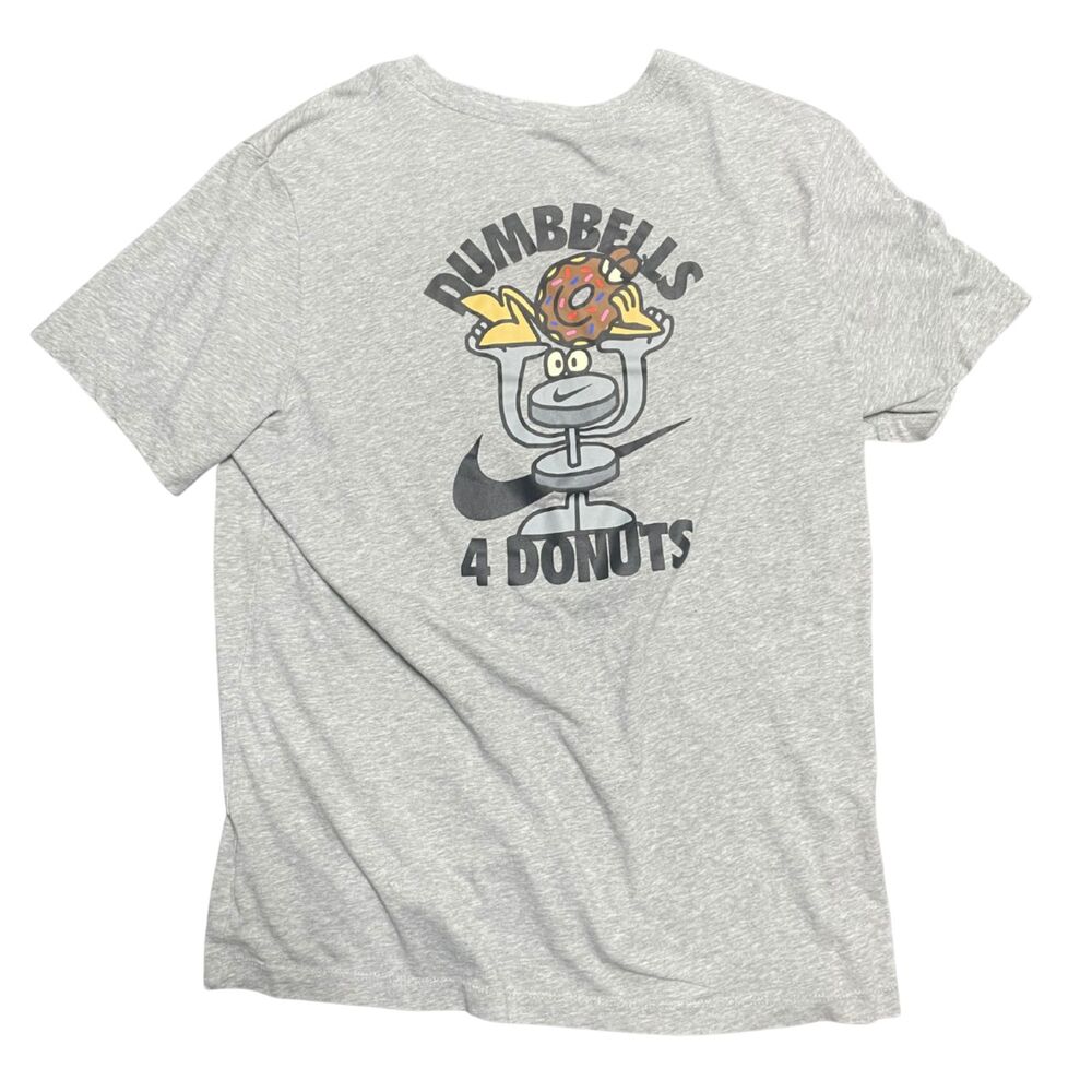 Nike Graphic T‑Shirt – Men’s Large – Dumbbells 4 Donuts Workout Tee